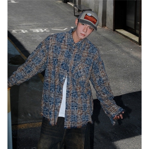 2025港风格子长袖衬衫男大码大码M-5XL休闲外套男CS77901P55控88图片