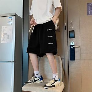 休闲短裤男夏季刺绣贴标男士五分裤宽松中裤大裤衩男仿棉 KG38图片