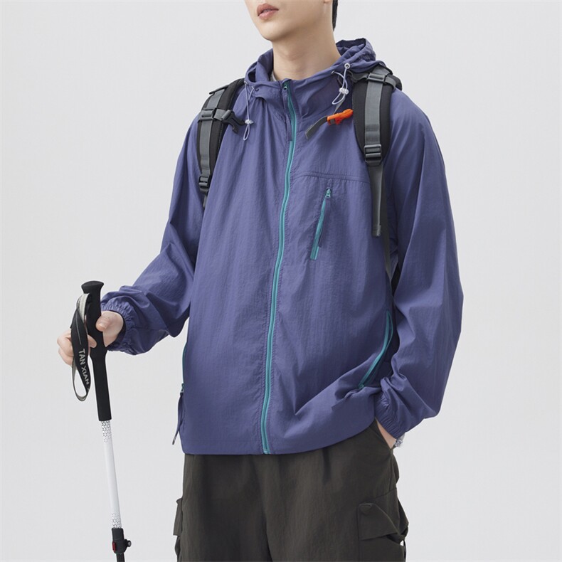 抖音夏季中性风时尚凉感轻薄透气户外防晒衣皮肤衣F7730-P30，男装防晒衣，星座1403A