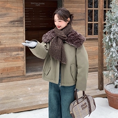 高级感复古工装派克羊羔毛翻领羽绒服外套女2025冬新宽松保暖上衣，女装羽绒服，1D102-1