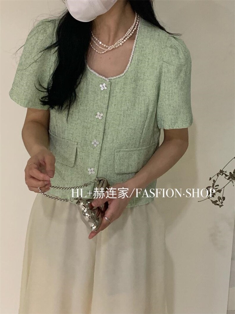 2022夏季新款短袖小香开衫外套，其它，HL+