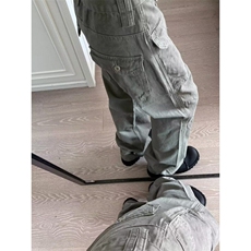 DNZ44-P58美式复古微喇叭工装裤男女口袋休闲伐木伞兵裤-网图现货，男装牛仔裤，星座603-2