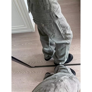 DNZ44-P58美式复古微喇叭工装裤男女口袋休闲伐木伞兵裤-网图现货