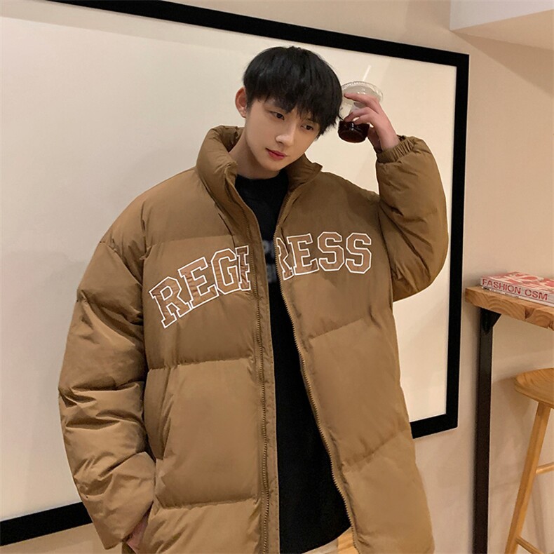 冬季新款韩版印花字母棉衣宽松保暖加厚立领棉服外套MY9066-P100图片