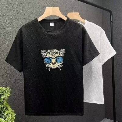 欧洲站潮牌高端圆领短袖T恤男夏季新款圆领休闲潮流欧货半袖男装图片