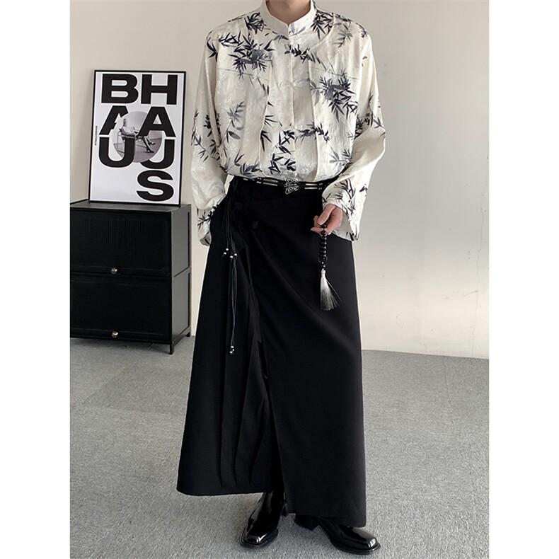 山本耀司层次感设计阔腿裤男女新中式裙裤休闲裤K4317P98,男装休闲裤,星座512-1（原513-3）