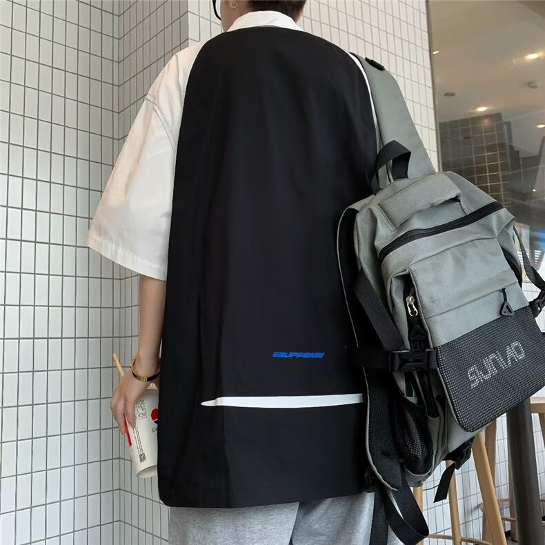 短袖衬衫牛津双拉链免烫拼接撞色双拉链运动街头polo领上衣C8001,男装衬衫,星座1116A-1（原606A）