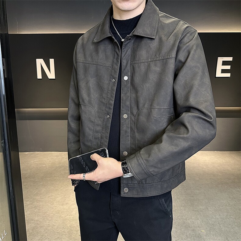皮衣外套男款春秋季2025新款男装夹克C317-5536-P145,男装夹克,电商C317