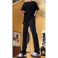 美式高街hiphop冰丝铆钉微喇休闲裤货号K2426P55，男装休闲裤，电商A063