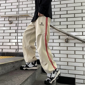 春季宽松直筒休闲裤2024新款美式复古条纹工装裤男士 K7631-P45图片