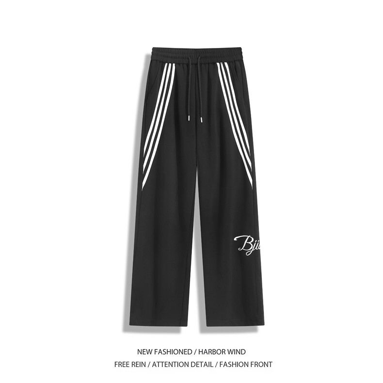 秋季新款美式运动条纹刺绣设计感百搭卫裤B315-K25313-特p40控78,男装休闲裤,电商B315