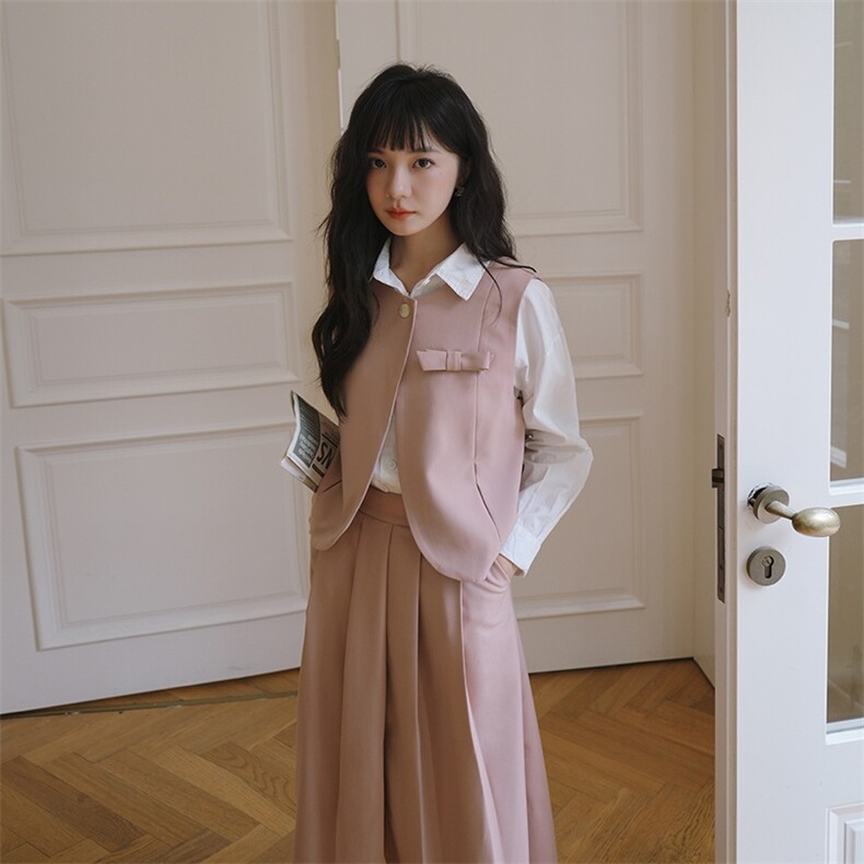 美拉德穿搭咖色衬衫连衣裙女春秋2025年新款轻熟风长裙假两件套装,女装套装/套裙,2C037