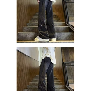 1506-1/K7331/P42个性字母牛仔裤嘻哈ins潮高街潮流痞帅长裤男女图片
