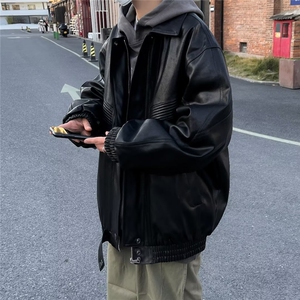 男秋季新款口袋皮衣夹克外套W9217P80图片