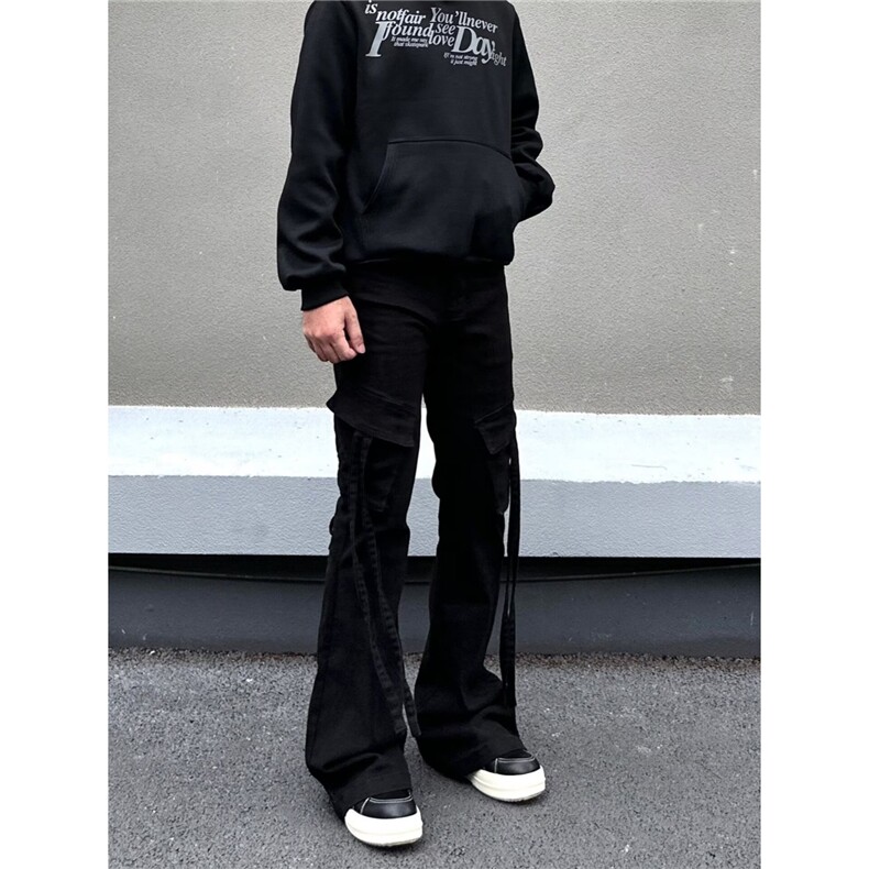 微喇叭工装裤女秋季2025新款高腰显瘦春秋辣妹修身牛仔裤NZ7066图片