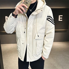 DS-A225-66851冬季新款男士连帽标羽绒服休闲潮流百搭保暖上衣，男装羽绒服，电商A225