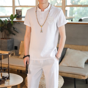 夏季套装男士风复古唐装名族风T恤A334-TZ008-P70图片