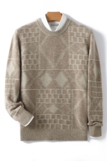 2024年秋季圆领秋季羊毛衫长袖时尚都市套头，男装羊毛衫，德晨羊绒