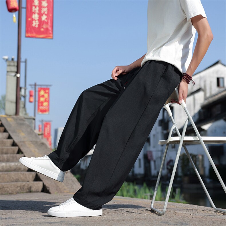 春夏新款风棉麻宽松透气休闲裤男士帅气阔腿直筒裤K2511-P65,男装休闲裤,电商A008