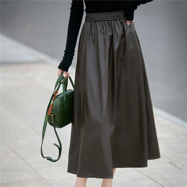 2025年秋季宽松A型中腰百搭中长款时尚百搭半身裙，女装半身裙，朝贺羊绒