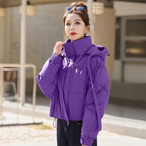现货新款短款棉服休闲通列保暖百搭重工艺减龄韩版小个子外套棉衣图片