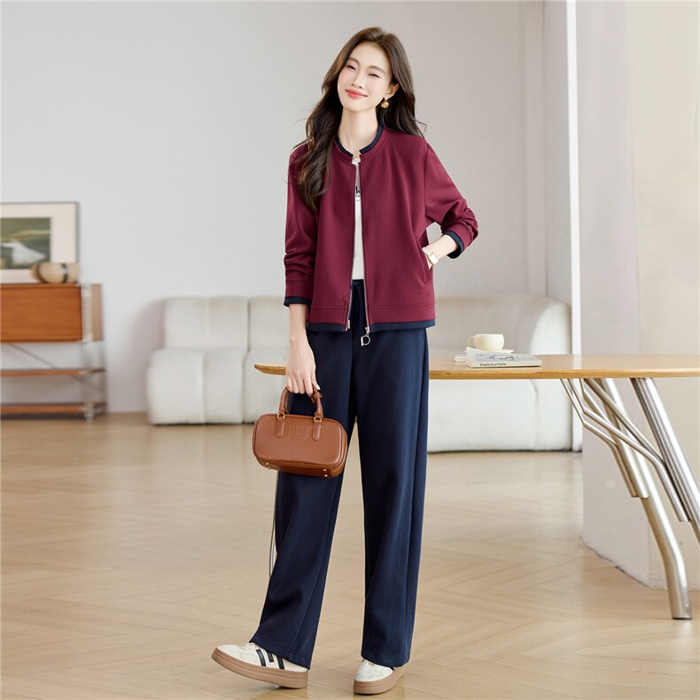 长期有大货休闲宽松时尚运动套装女装2026春秋季新款阔腿裤两件套，女装套装/套裙，璐依舞