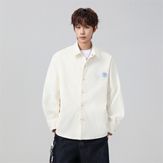 高品质鱼骨纹2026新款百搭翻领长袖衬衫A436-26019-P68118，男装衬衫，电商A436