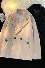 N6138/P85秋冬毛毯平铺西服双排扣毛呢大衣男呢料夹克外套呢子，男装毛呢大衣，电商A141