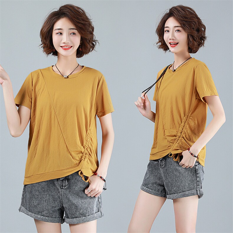 款短袖纯色T恤2021年夏季时尚潮流舒适个性短，女装T恤，小林双子