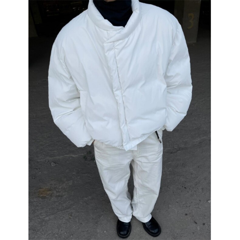 （现货）白色棉服面包服短款自制款,男装棉衣,星座910A