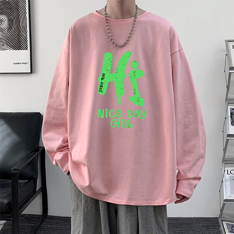 控48重磅230g纯棉长袖t恤男大码圆领卫衣打底衫TX3418-P28,男装T恤,电商A040