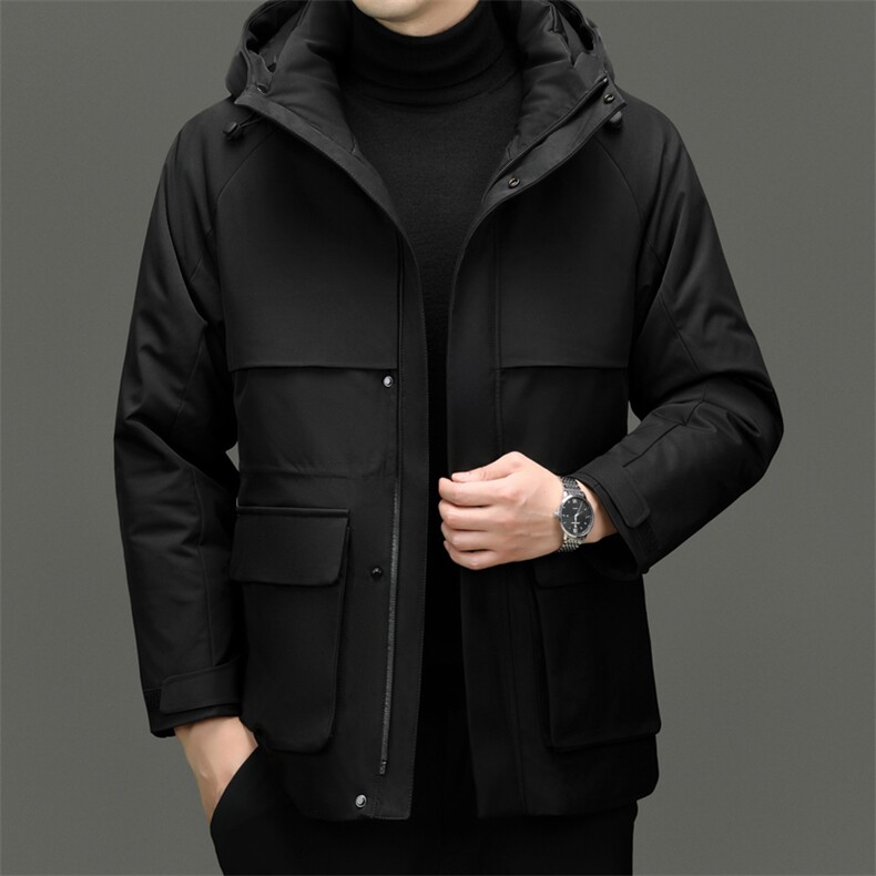 男装羽绒服YR8805新品主推90绒子品牌热销实体品三防面料腰部抽绳图片