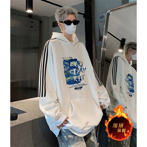 抖音得物供货 提供视频秋冬重磅美式宽松织带连帽卫衣04179图片