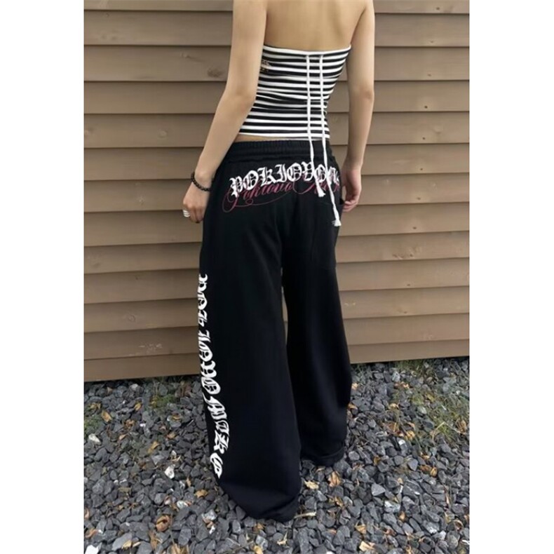 舒适宽松复古日系休闲印花拼接松紧腰阔腿直筒男休闲裤KC3117，男装休闲裤，星座1116A（原606A-3）