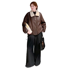 2025冬装新款时尚皮毛一体外套7309-P205-K298，女装短外套，浙宝152