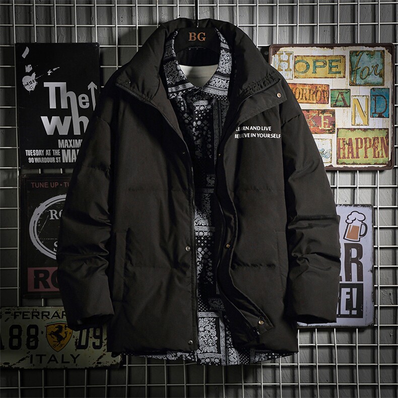 冬季假两件双门襟印花贴标白鸭绒羽绒服Y5804-p190【特价】,男装羽绒服,电商A007