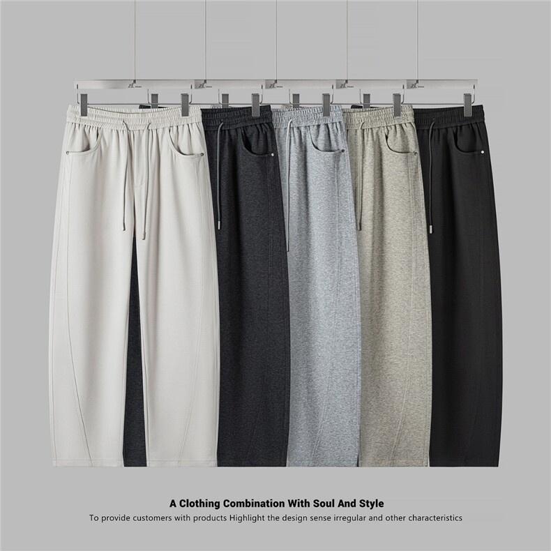 松紧抽绳男宽松休闲裤百搭运动裤卫裤A329-K9915-P60，男装休闲裤，电商A329