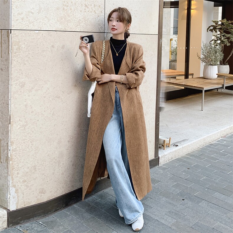 现货设计师极简显瘦呢大衣p195k278-7708-2c210,女装风衣,2C210