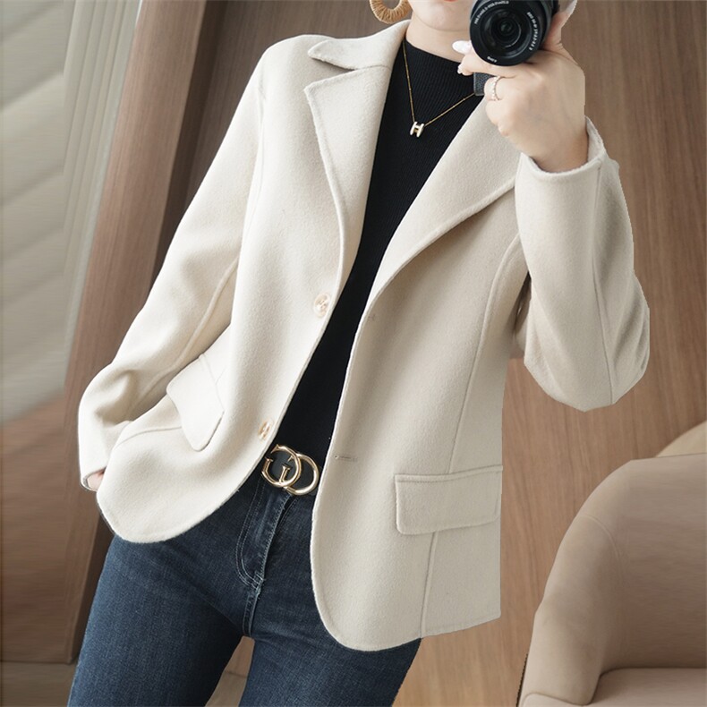 2025年秋季新款女士百搭，女装双面呢大衣，乾庄羊绒