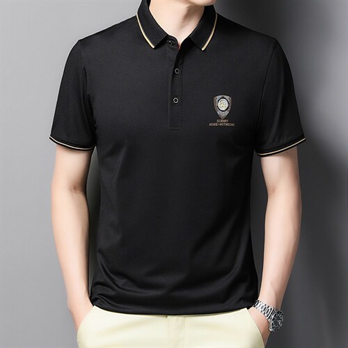 POLO衫男士短袖t恤翻领2023夏季新款潮牌休闲商务男装上衣，男装T恤，电商B212（原钱塘6029）