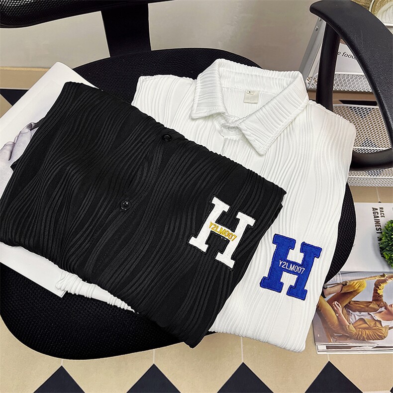 1港风短袖衬衫情侣大码M-5XL中性风网红短袖衬衫DSC7767特P35控58，男装T恤，星座226-2