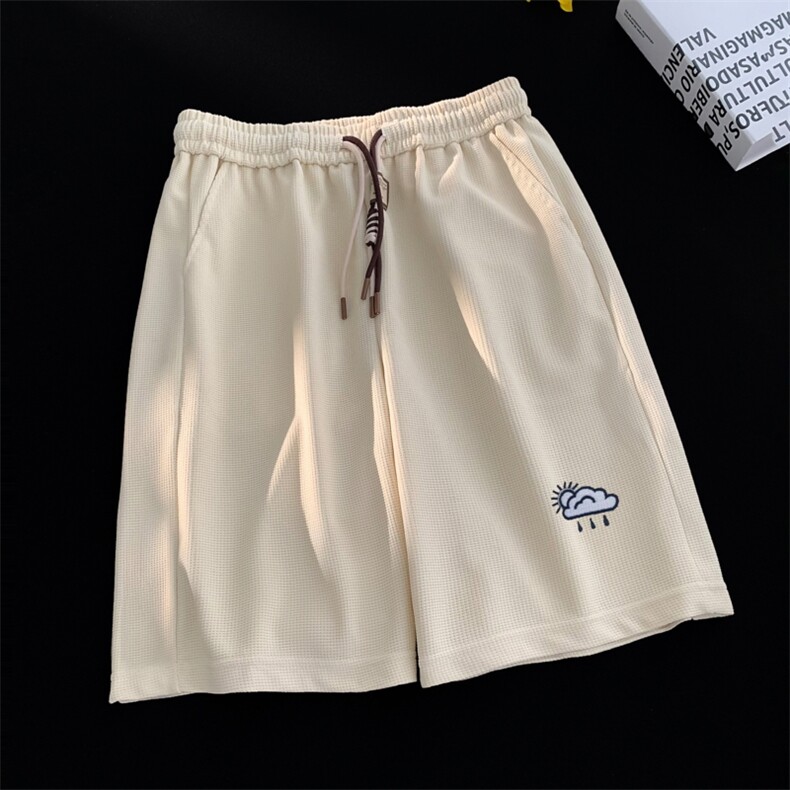 高品质280g重磅刺绣华夫格短裤大码休闲五分裤FSDK04P30严控48,男装牛仔裤,电商B219B