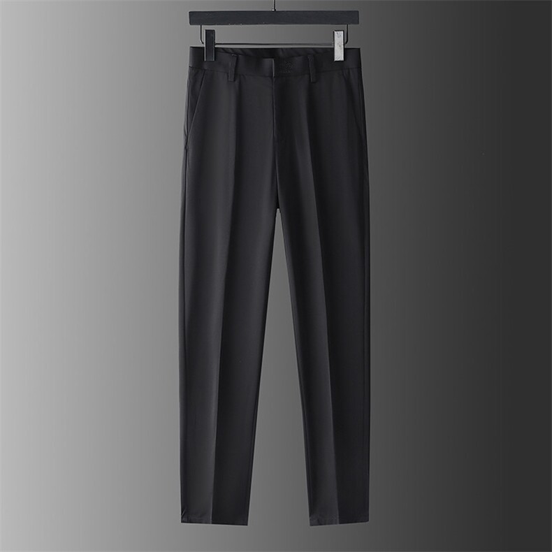 2025新款高弹力刺绣冰丝—九分裤——黑色P5598，男装休闲裤，电商B368