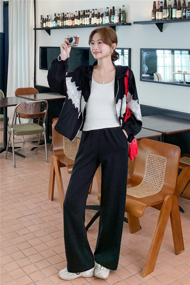 新款首上2C0289133P185K278丝绒拼蕾丝休闲两件套,女装套装/套裙,2C028