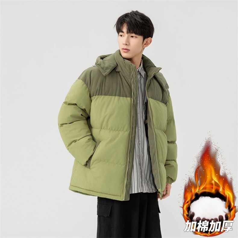 棉服撞色拼接灯芯绒外套男生冬季棉衣情侣装棉袄子M810-P85图片