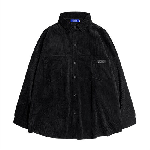 韩版复古灯芯绒衬衫男士外套春秋季宽松百搭潮流大码衬衫DX115P55，男装衬衫，电商B413-1