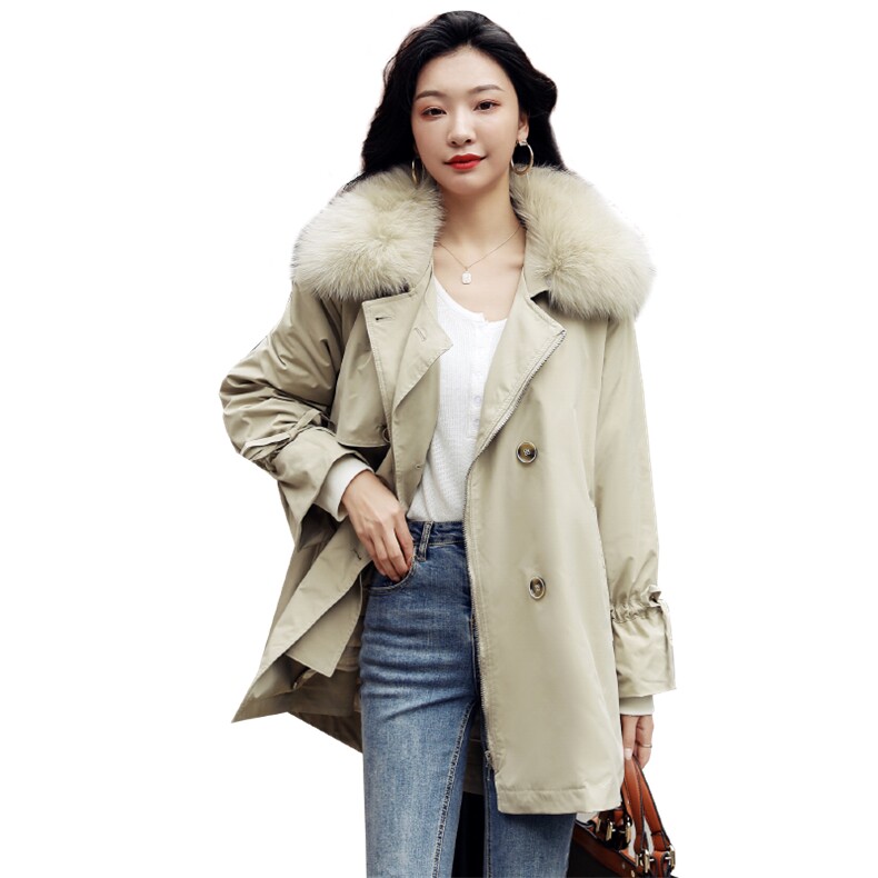 时尚保暖女士羽绒服冬季新款宽松收腰设计高品质白鸭绒填充可拆卸毛领显瘦百搭外套,女装羽绒服,阿舍尔精品