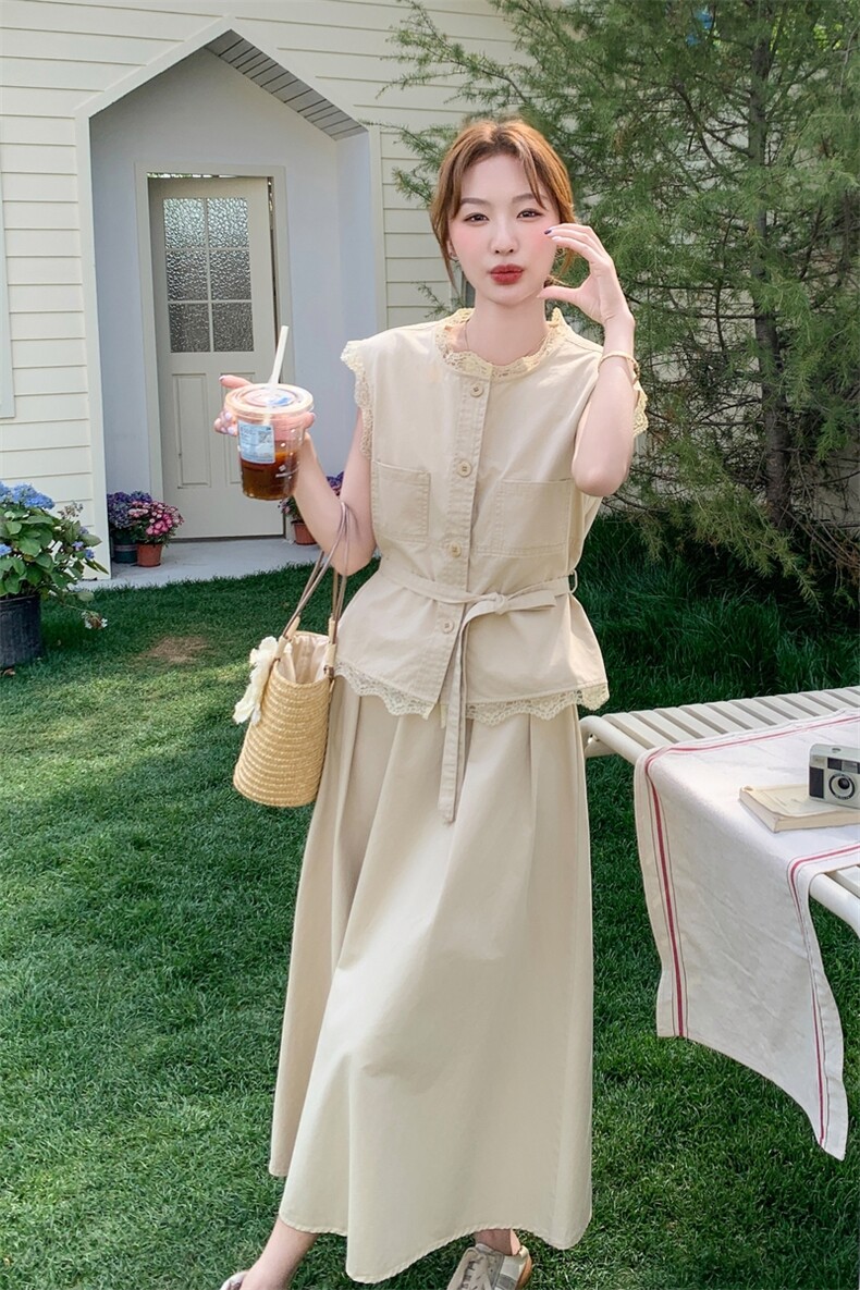 独特绝美套装裙女盐系轻熟两件套气质韩版高级感长裙2025超火夏季,女装套装/套裙,浙宝203