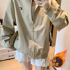 800-P63美式复古立领棒球服外套女款春秋2025新款宽松休闲，女装短外套，电商B323A
