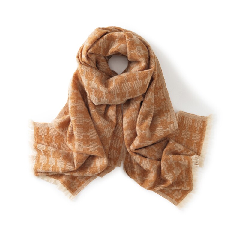 2025年秋季时尚百搭通勤简约休闲渐变格子围巾，围巾，英皇羊绒